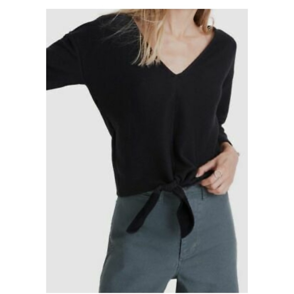 Madewell Black Knot Tie Shirt
